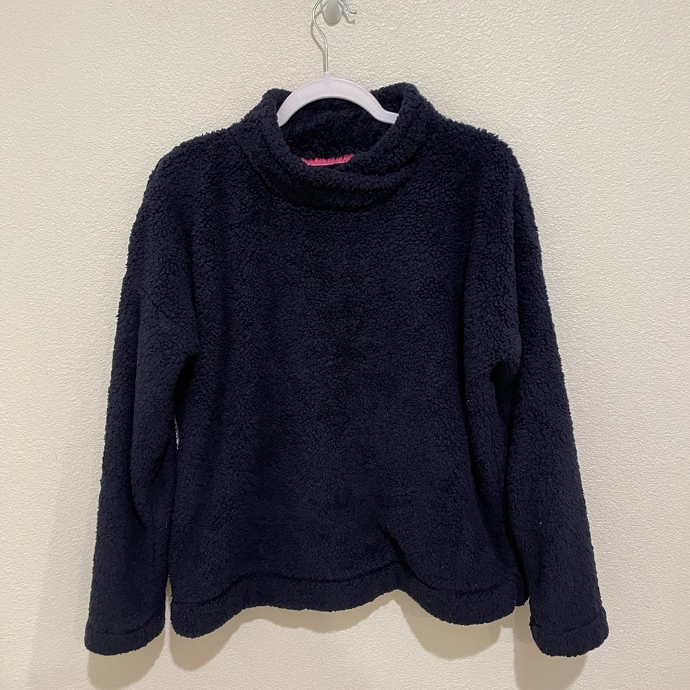 Jane and Bleecker Navy Fleece Funnel Neck Sweater Size M